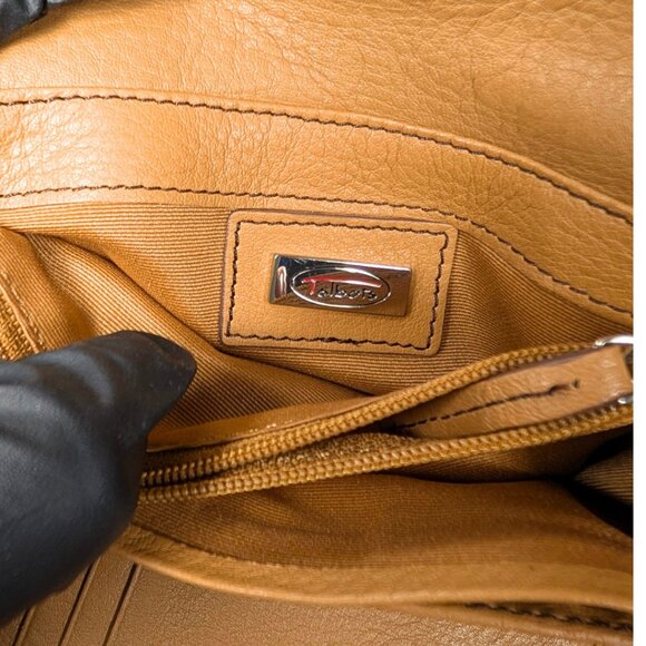 Talbots Leather Tan Camel Folding Soho Flap Wallet Checkbook Coin ID - Picture 9 of 11